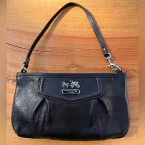 Coach Vintage Black Leather Mini Purse Handbag / Wristlet